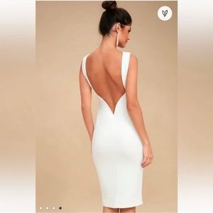 New with tags! So Stunning White Backless Midi Dress- Size M